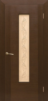 Дверь межкомнатная шпон файнлайн Рондо 2 венге остекленная