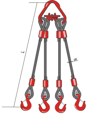 Строп канатный Четырехветвевой 4СК (паук)
