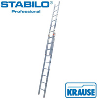 Двухсекционная раздвижная лестница с перекладинами STABILO Professional