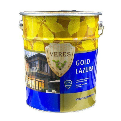 Краска-пропитка защитная VERES GOLD LAZURA глянцевая 10 литров