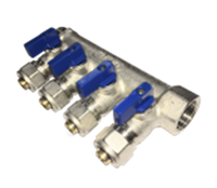 Коллектор универсальный для МП труб с шар. кранами FM 3/4", 16x4
