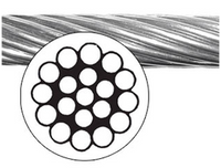 Трос стальной DIN 3053 A4 для растяжки плетение 1x19, D=12 мм L=1000 м Общестроительный