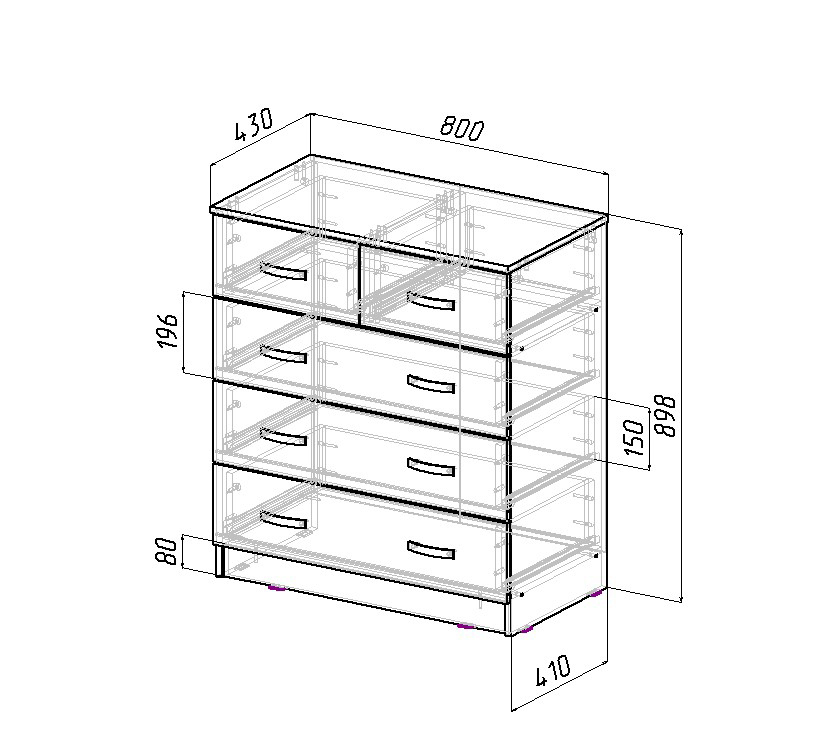 Схема чертежа комода