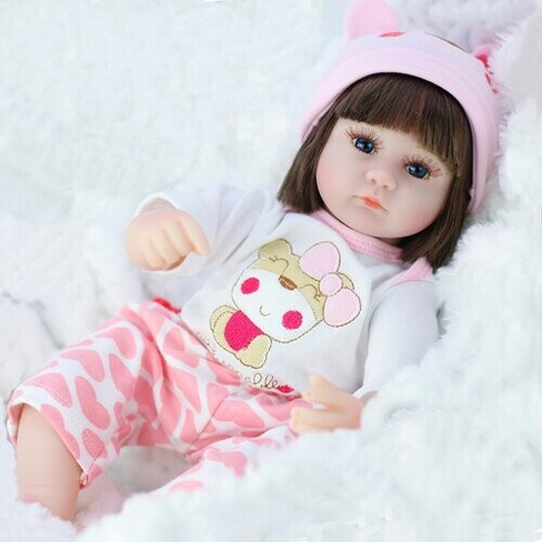 Кукла Реборн девочка Подарок для Девочки Пупс Игрушка 42 см с магниткой сосочкой Мама в теме