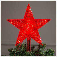 Светодиодная верхушка на ёлку «Звезда красная» 22 см, 30 LED, провод 2 метра, 220 В, свечение красное Luazon Lighting