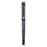 Ручка перьевая Delucci "Stellato", черная, 0,8 мм, корпус серебро, хром, подарочный футляр (CPs_81480) DELUCCI