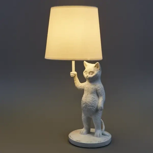 Настольная лампа Rexant Кот с зонтом цвет белый REXANT None