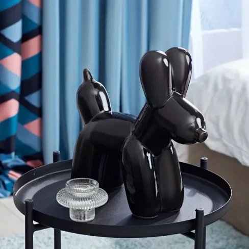 Декоративная фигура Собака керамика черная 28x10x25.5 см Без бренда None