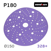 Круг шлифовальный Sandwox 328+ (Р180; 150мм) Purple Ceramic (multiholes) фиолетовый на липучке 328P.150.180.LC