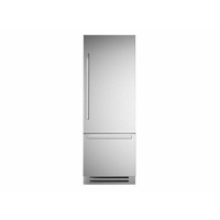 Встраиваемый холодильник/морозильник шириной 75см со стальными фасадами, петли справа BERTAZZONI