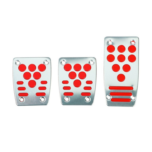 Накладки на педали cartage, антискользящие, набор 3 шт. серебристо-красный Cartage