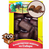 Пирожные крошка-доброшка с арахисом в темной глазури, со вкусом шоколада 700 гр , мишка в малиннике , Сибирский добрыня