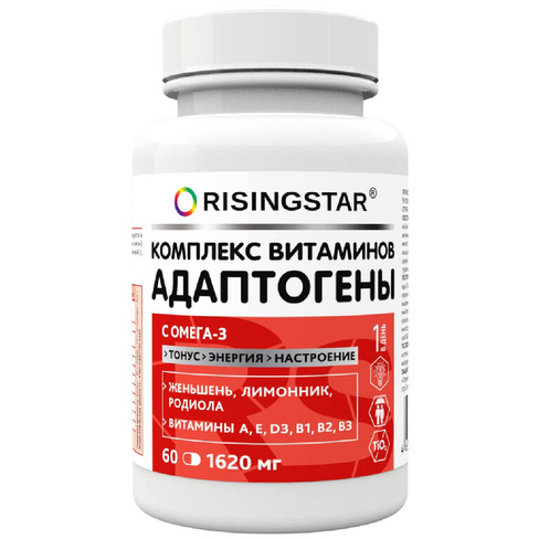 Комплекс витаминов и адаптогенов, 60 капсул, Risingstar RISINGSTAR
