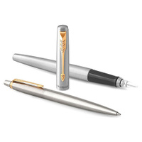 Набор PARKER Jotter Stainless Steel GT: шариковая ручка синяя и перьевая ручка 2093257