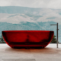Прозрачная ванна Abber Kristall AT9703Rubin Универсальная красная