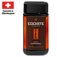 Кофе растворимый EGOISTE Double Espresso ШВЕЙЦАРИЯ сублимированный 100 г стеклянная банка EG10012023