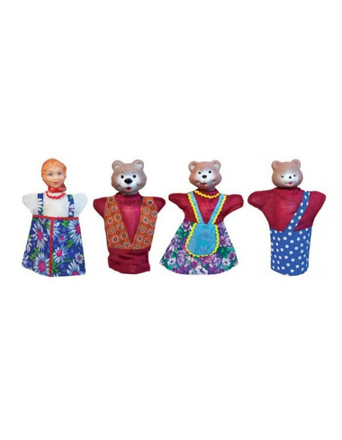 Кукольный театр "Три медведя" 4 персонажа в пакете Русский стиль 11064