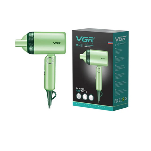 Профессиональный фен для сушки и укладки волос со складной ручкой / Дорожный/ VGR V0421 MARKA VGR