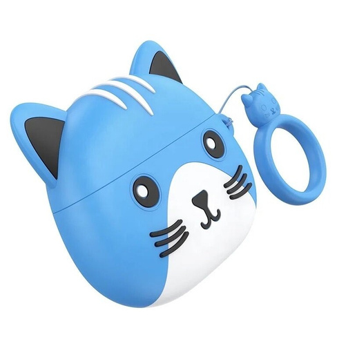 Гарнитура беспроводная Hoco EW46 Cat, Bluetooth 5.3, белые, чехол синий