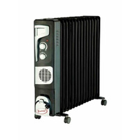 Масляный радиатор "Умница" ОМВ-13с.-2,9кВт 13 секций с вентилятором, черно-серебристый цвет