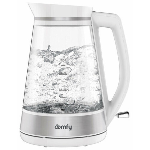 Чайник Domfy DSW-EK505 белый/прозрачный (стекло) domfy
