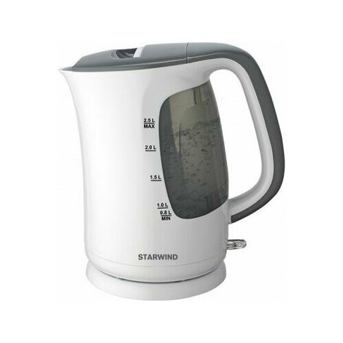 Электрический чайник Starwind 2.5л. 2200Вт белый/серый (корпус: пластик) STARWIND