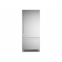 Встраиваемый холодильник/морозильник шириной 90см со стальными фасадами, петли справа BERTAZZONI