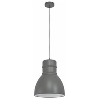 43622 Подвесной потолочный светильник (люстра) EBURY, 1Х60W, E27, H1100, Ø380, сталь, серый/б EGLO
