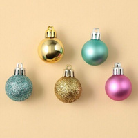 Набор ёлочных шаров, d-3 см, 16 шт, пластик, цвета голубой, розовый и золотой 9489970 Зимнее волшебство