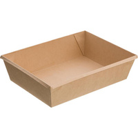 Бумажный контейнер без крышки OneClick 1000 мл крафт (150x200x55 мм, 300 штук в упаковке)