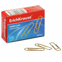 Скрепки Erich Krause 28 мм омедненные, 100 шт, в картонной коробке (24867) ErichKrause