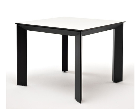 Обеденный стол из HPL 90 Венето молочный, каркас черный 4sis
