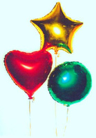Воздушные шары в форме: сердца, круга, звезды